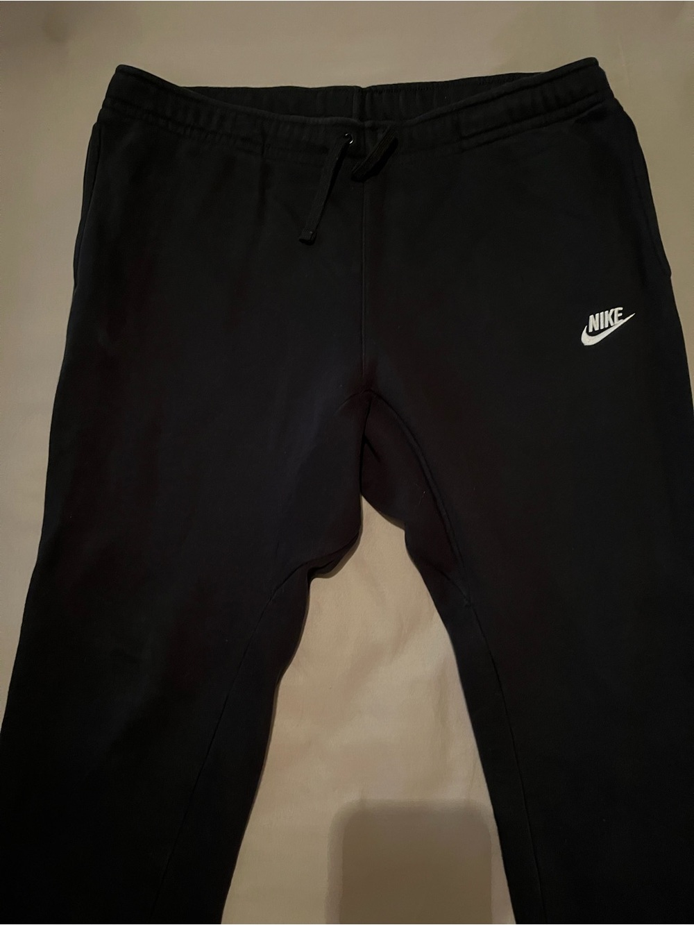 Nike Men’s Black Jogger Pants with White Swoosh